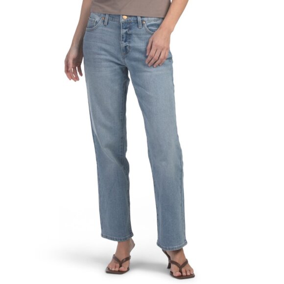BLUE REVIVAL Rome Rinse Hailey Mid Rise Straight Ankle Finished Hem Jeans - Picture 1 of 2
